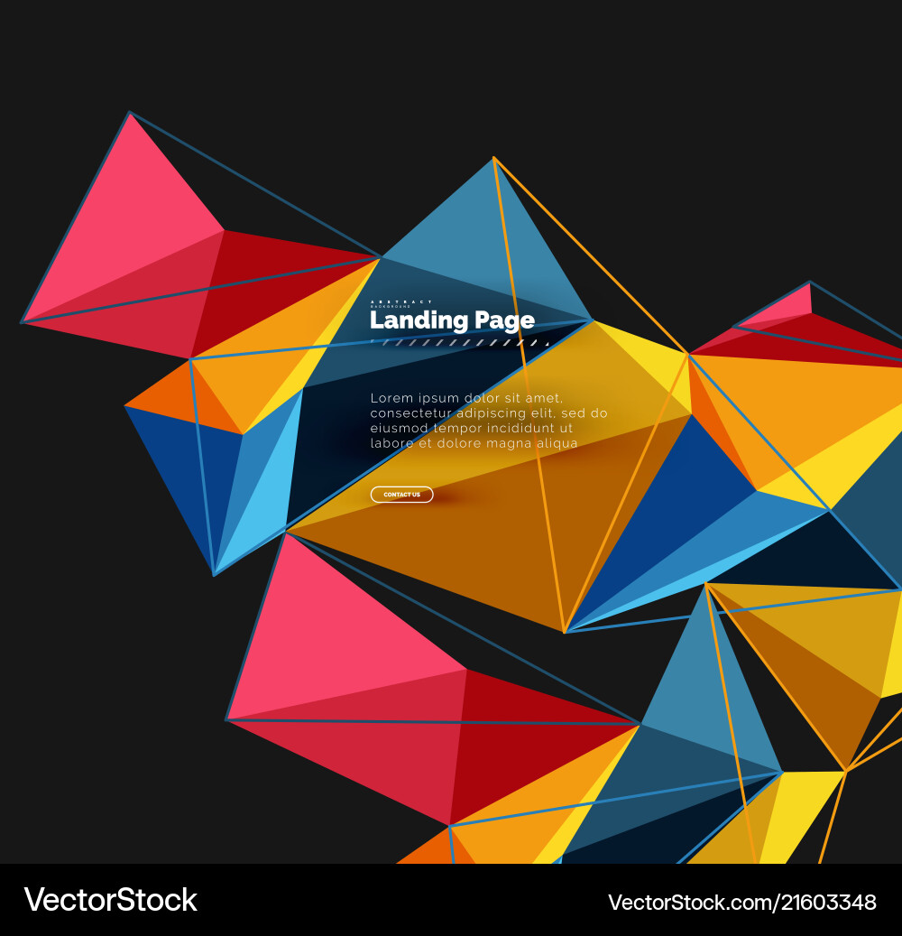 3d triangle abstract background polygonal Vector Image