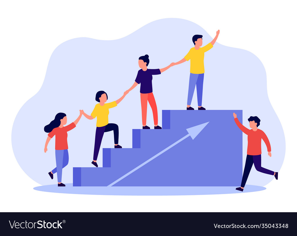 Business support and help group people Royalty Free Vector