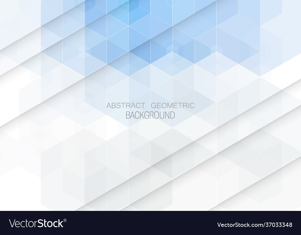 Geometric shaped design blue hexagons brochure