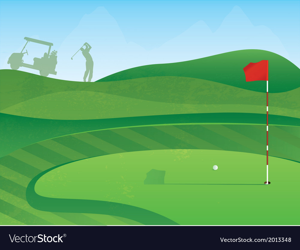 Golf Course Green Royalty Free Vector Image Vectorstock