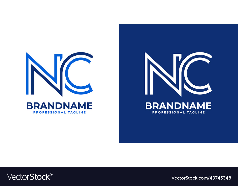 Letter nc line monogram logo suitable Royalty Free Vector