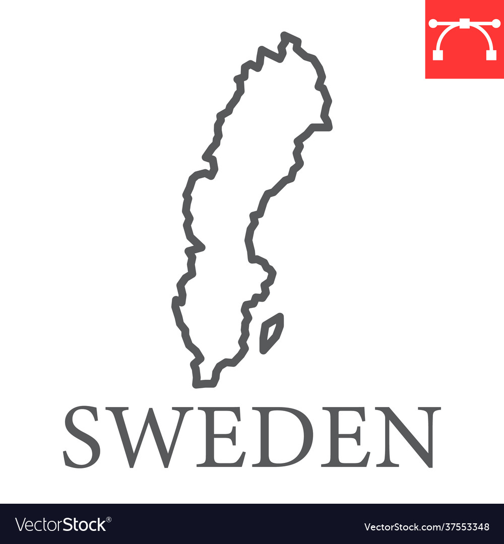 Map sweden line icon