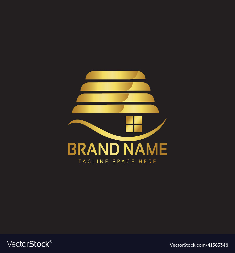 Modern nature homes gold logo template