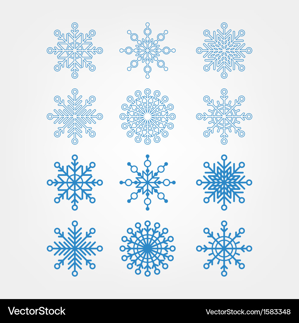 Set snowflakes isolated Royalty Free Vector Image