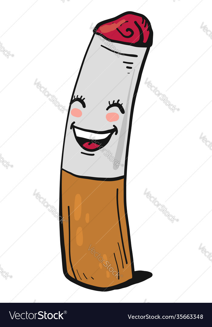 Smiling cigarette on white background Royalty Free Vector