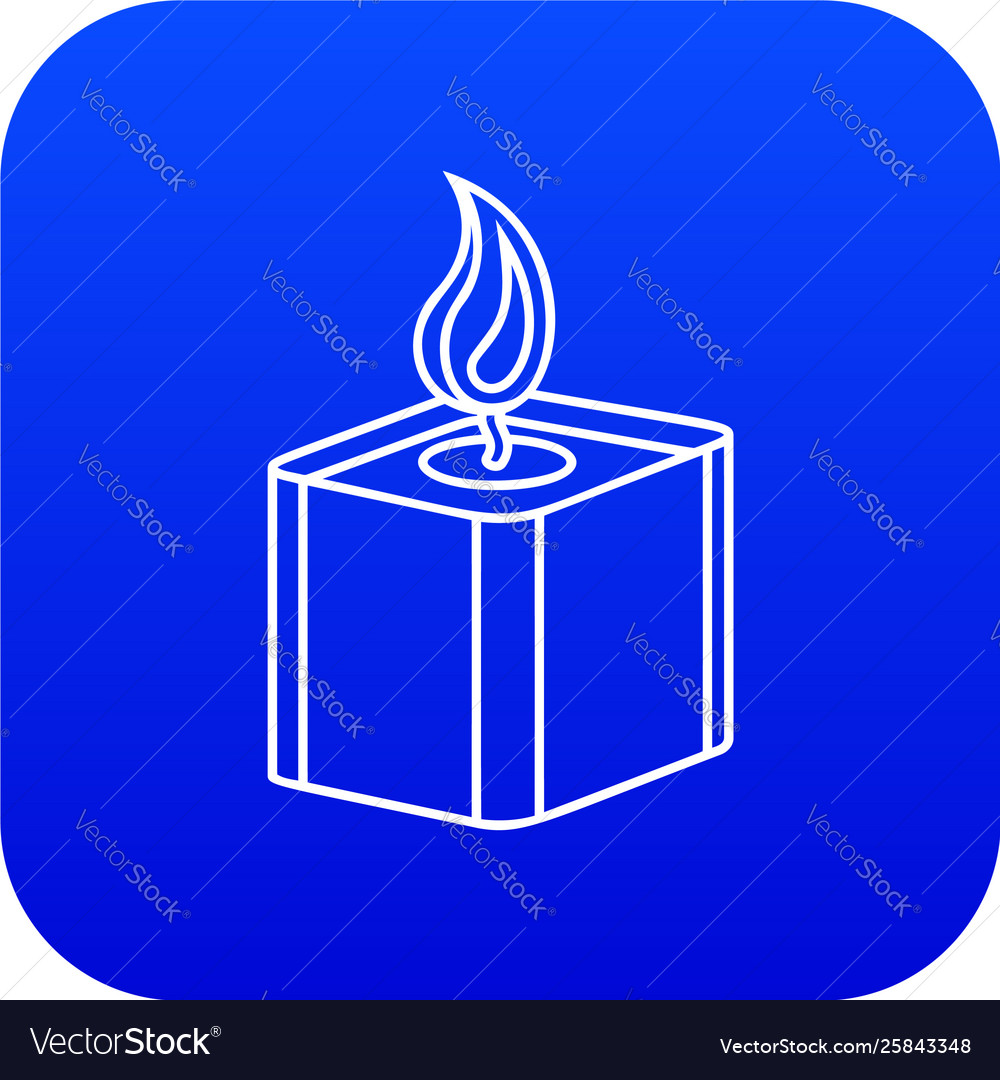 Square candle icon blue Royalty Free Vector Image