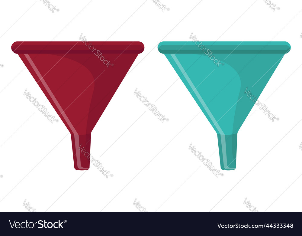 Two funnels on a white background