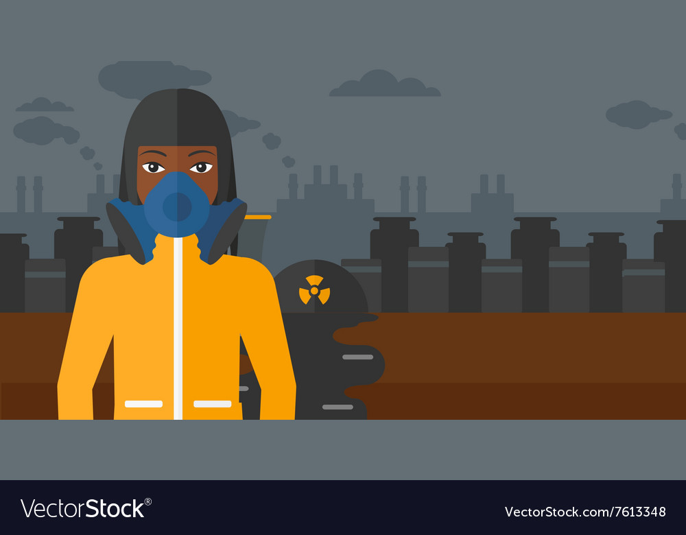 Woman in protective chemical suit Royalty Free Vector Image