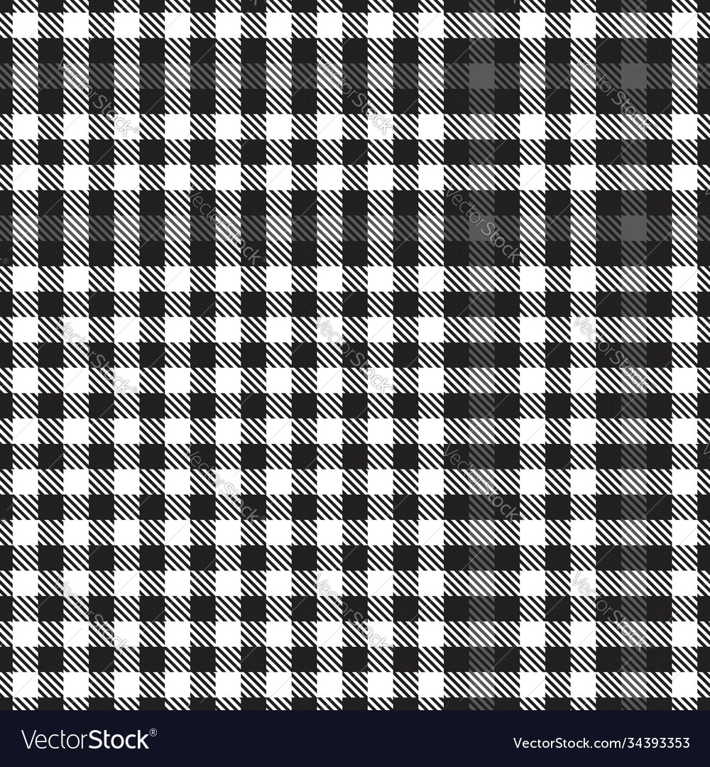 Black And White Glen Plaid Textured Seamless Vector Image