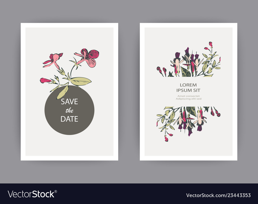 Botanical wedding invitation card template design