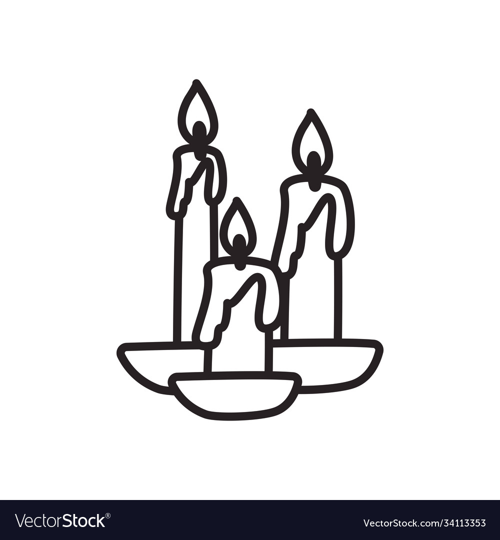 Candles free form line style icon design