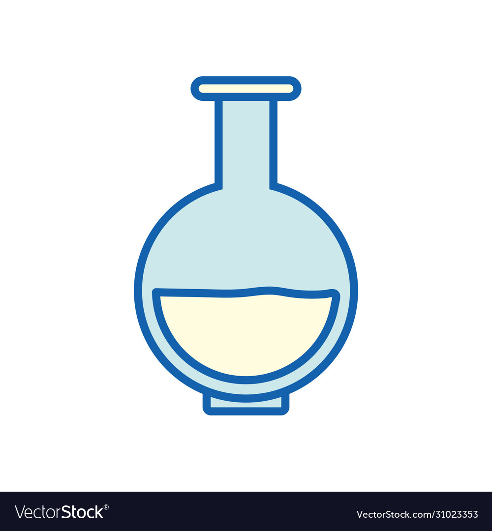 Chemistry flask line and fill style icon