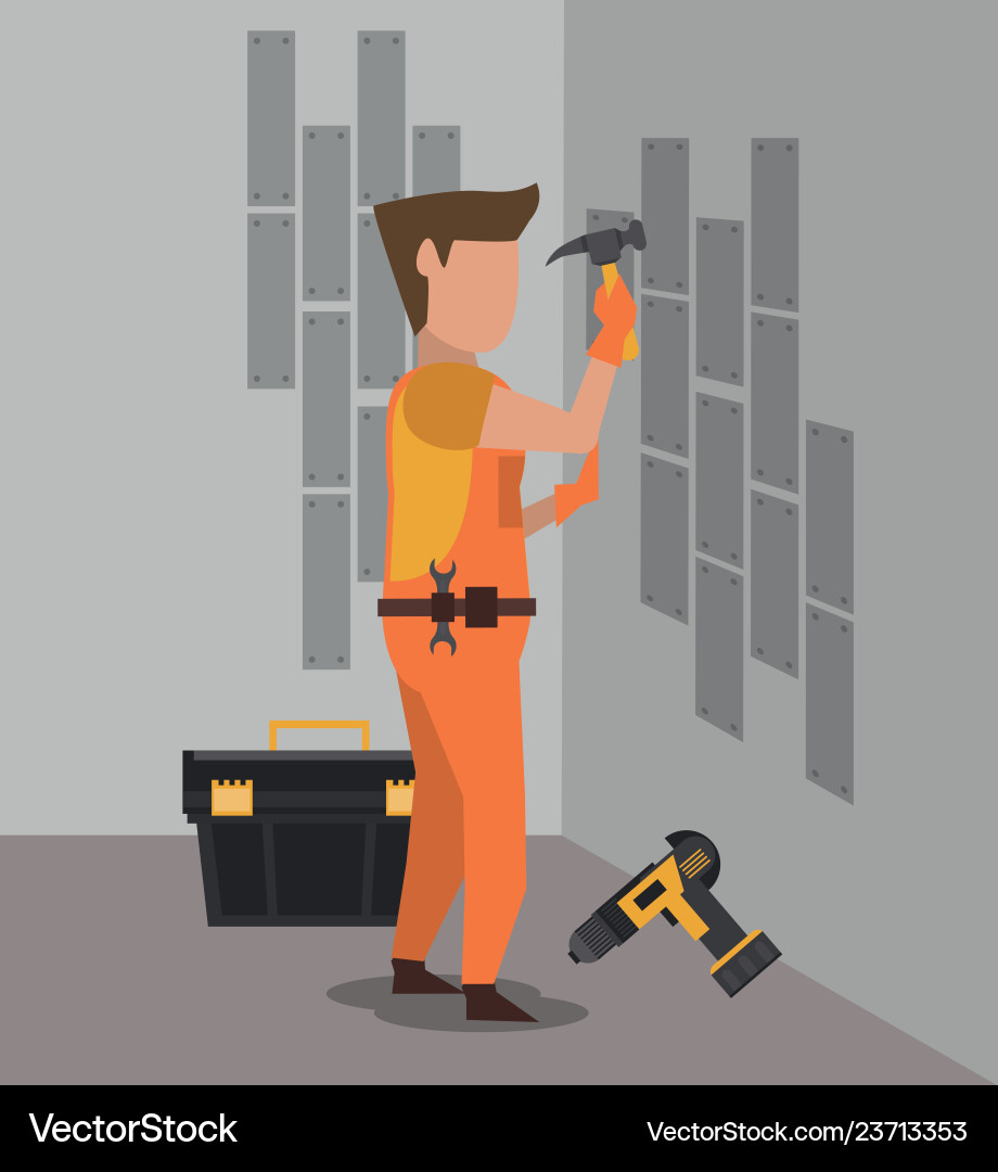 Construction worker avatar Royalty Free Vector Image