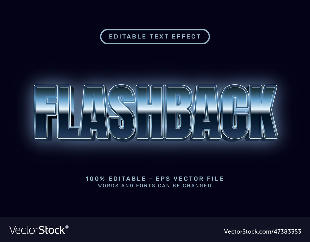 Flashback 3d text effect and editable text effect Vector Image
