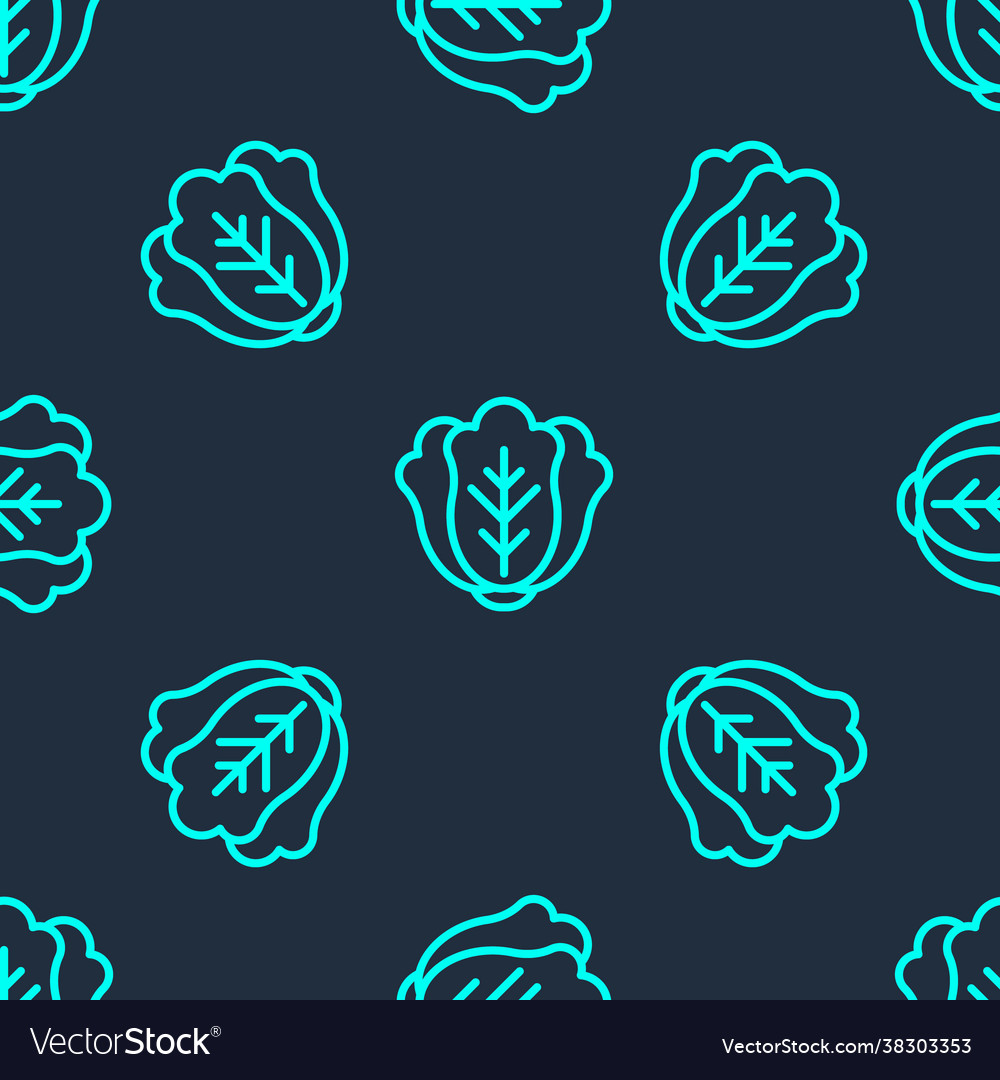 Green Line Fresh Cabbage Vegetable Icon Isolated Vector Image Green Line Fresh Cabbage Vegetable Icon Isolated Vector Image