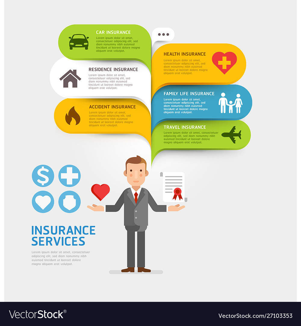 Insurance service with bubble speech template Vector Image