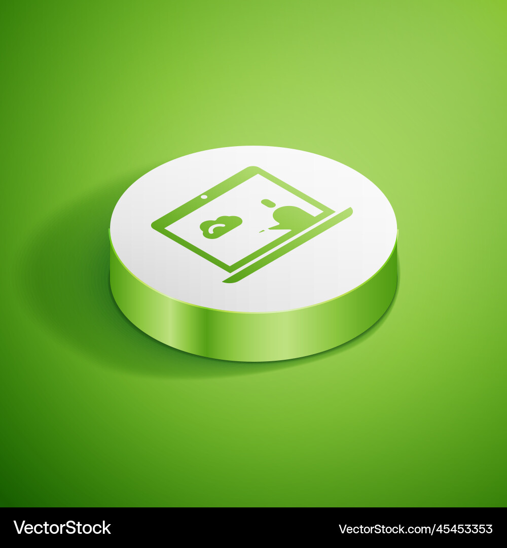 Isometric weather forecast icon isolated on green Vector Image