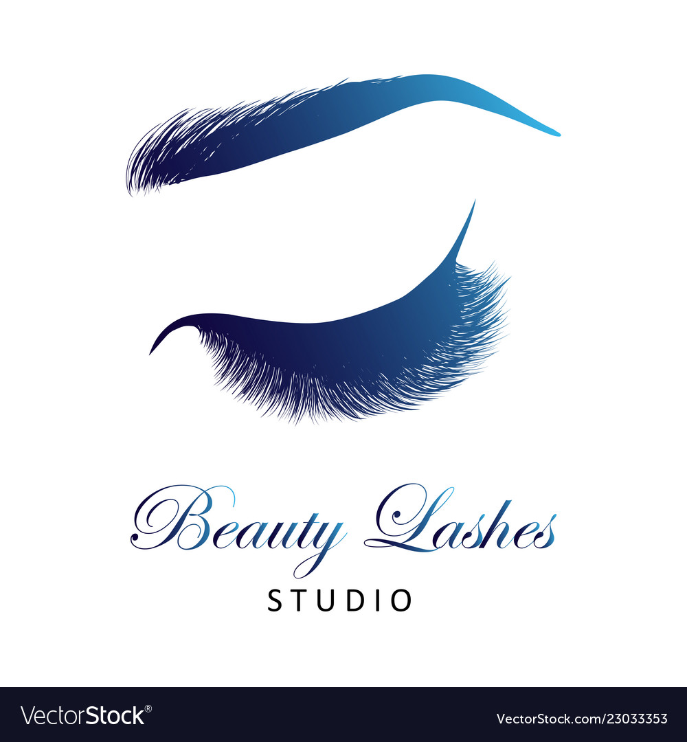 Lady Stylish Eye And Brows With Full Lashes Vector Image