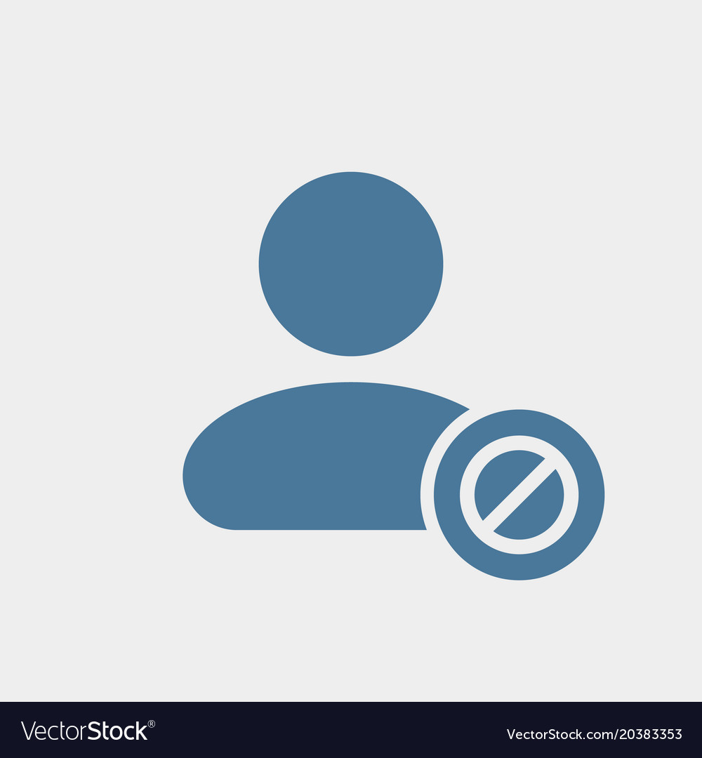 User icon with not allowed sign Royalty Free Vector Image