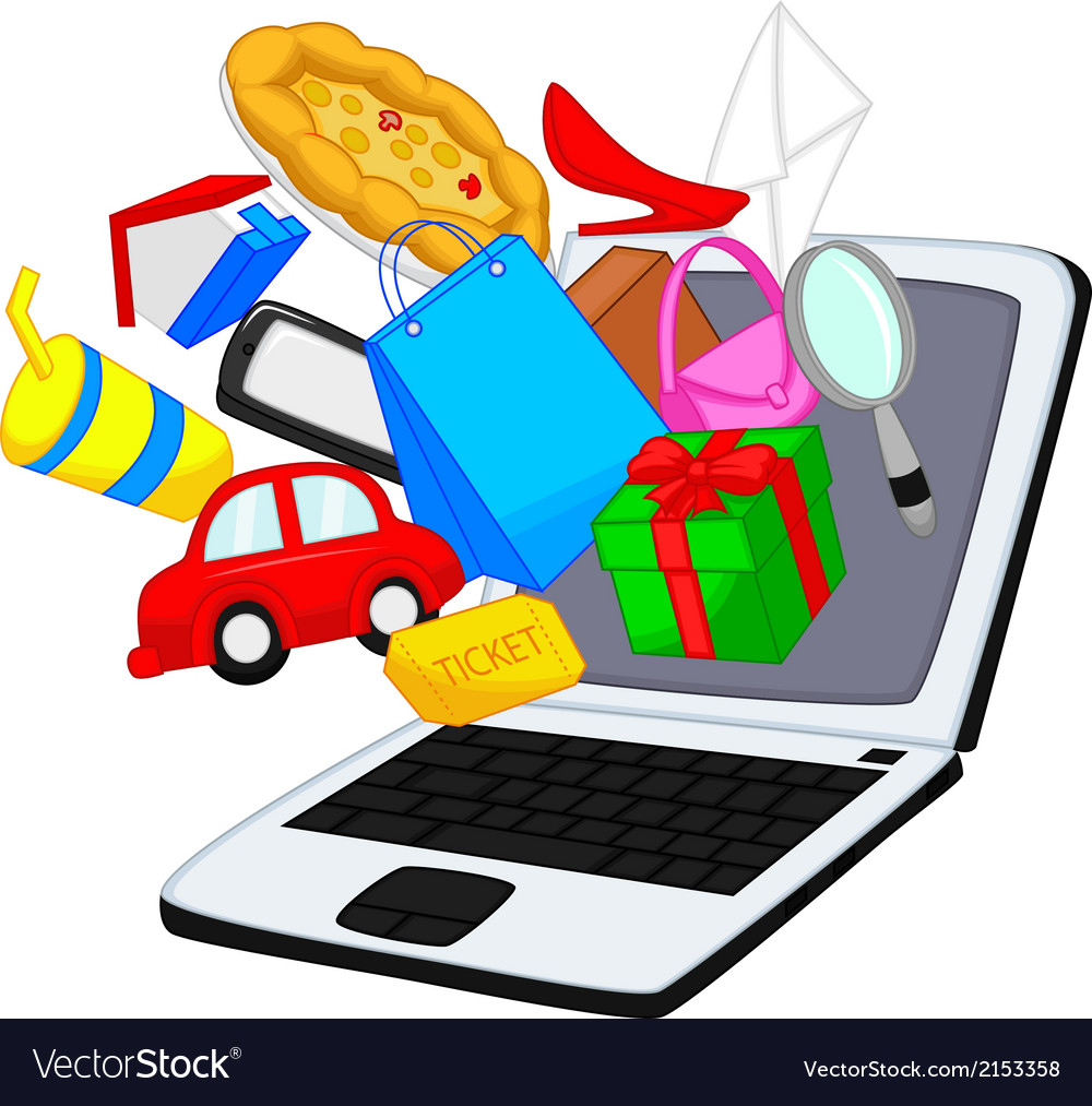 Cartoon online shopping Royalty Free Vector Image