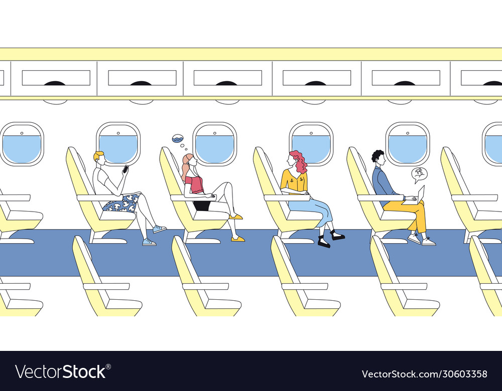 Concept of passengers international flights male Vector Image