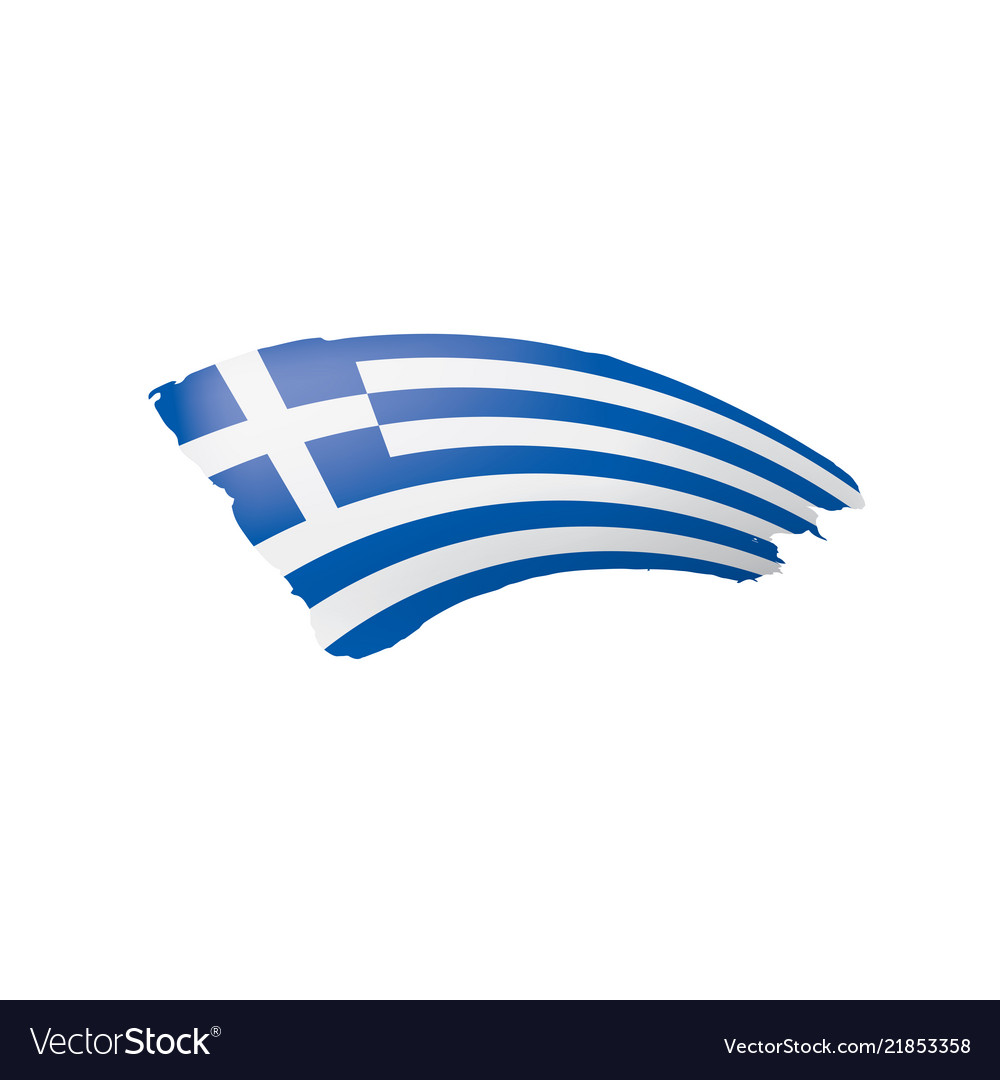 Greece Flag On A White Royalty Free Vector Image