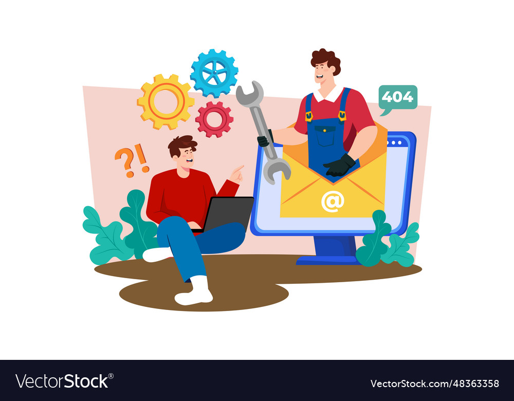 Help desk analyst providing technical assistance Vector Image