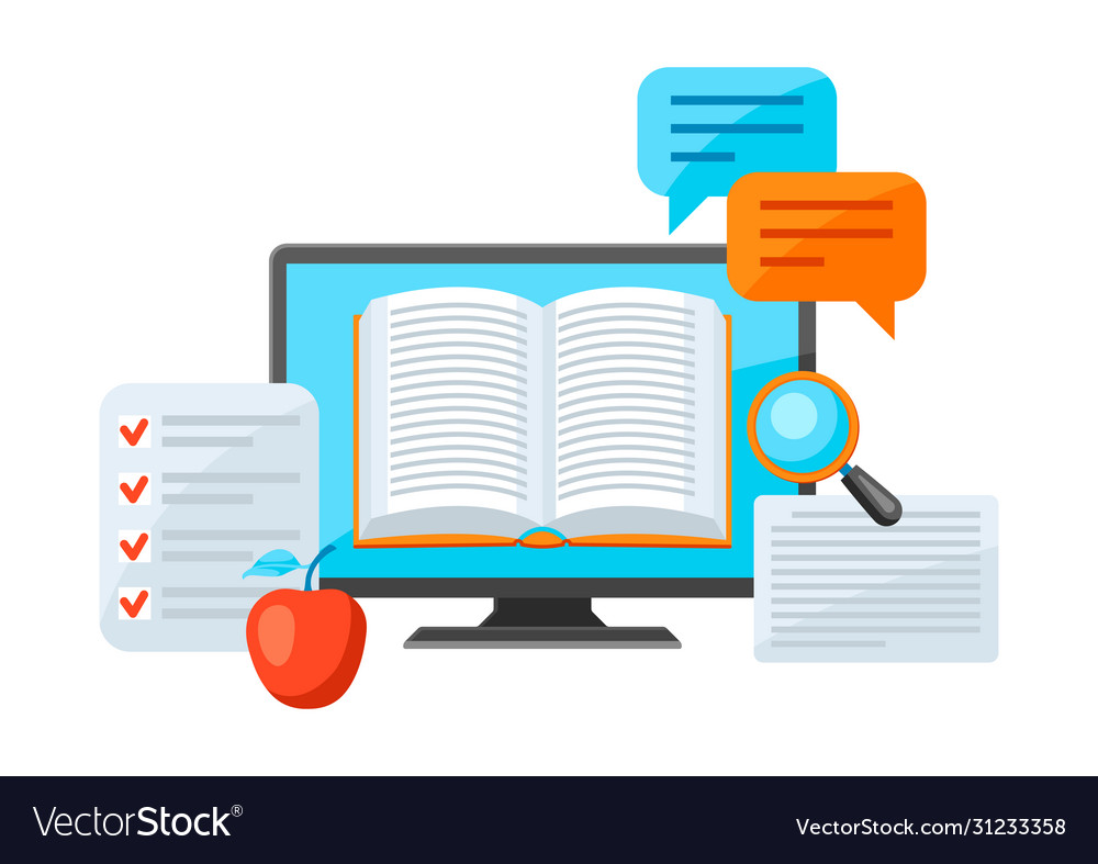 Online studying at home concept distance