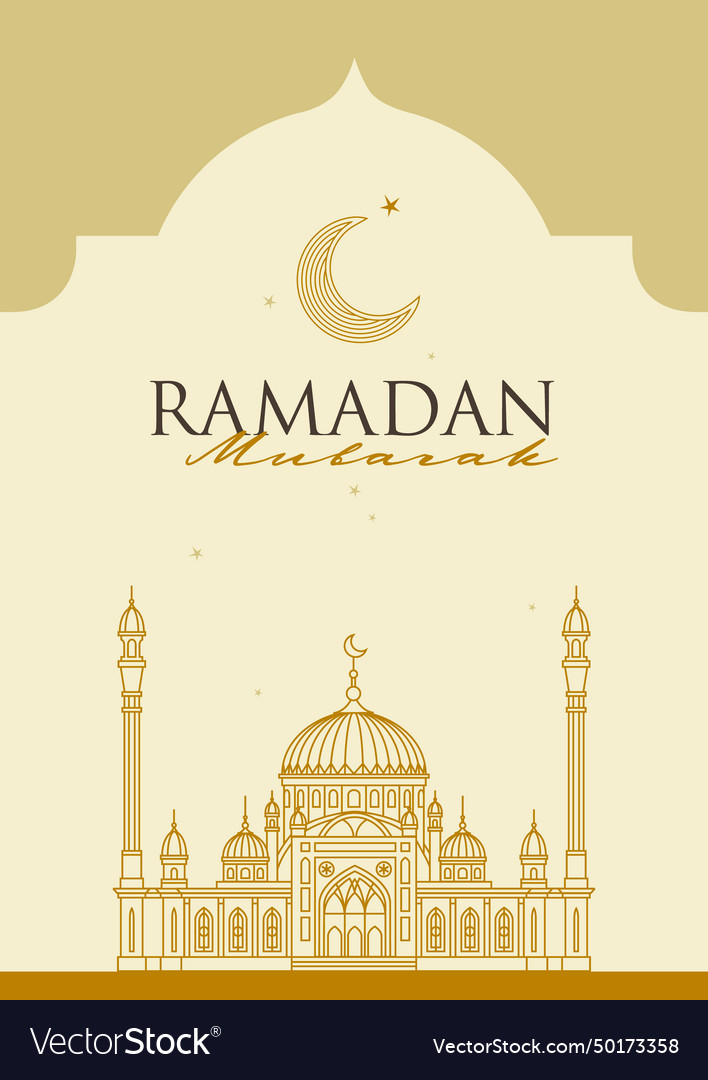 Ramadan mubarak premade card vintage banner