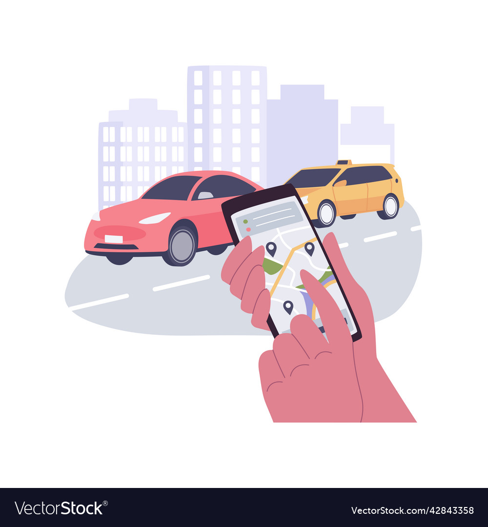 Ride-sharing apps isolated cartoon Royalty Free Vector Image Ride-sharing apps isolated cartoon Royalty Free Vector Image