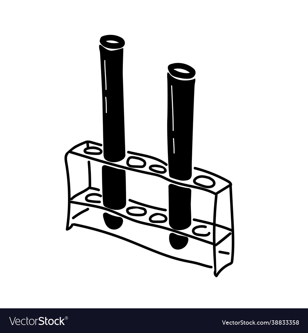 Silhouette ein Paar Teströhren auf Stand