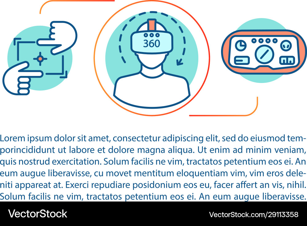 Virtual reality concept linear Royalty Free Vector Image