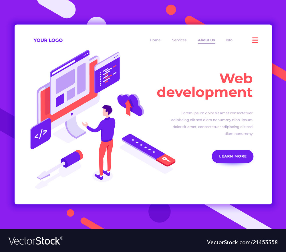 Web development teamwork people and interact with Vector Image