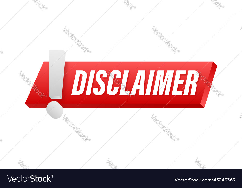 Red disclaimer sign badge icon Royalty Free Vector Image