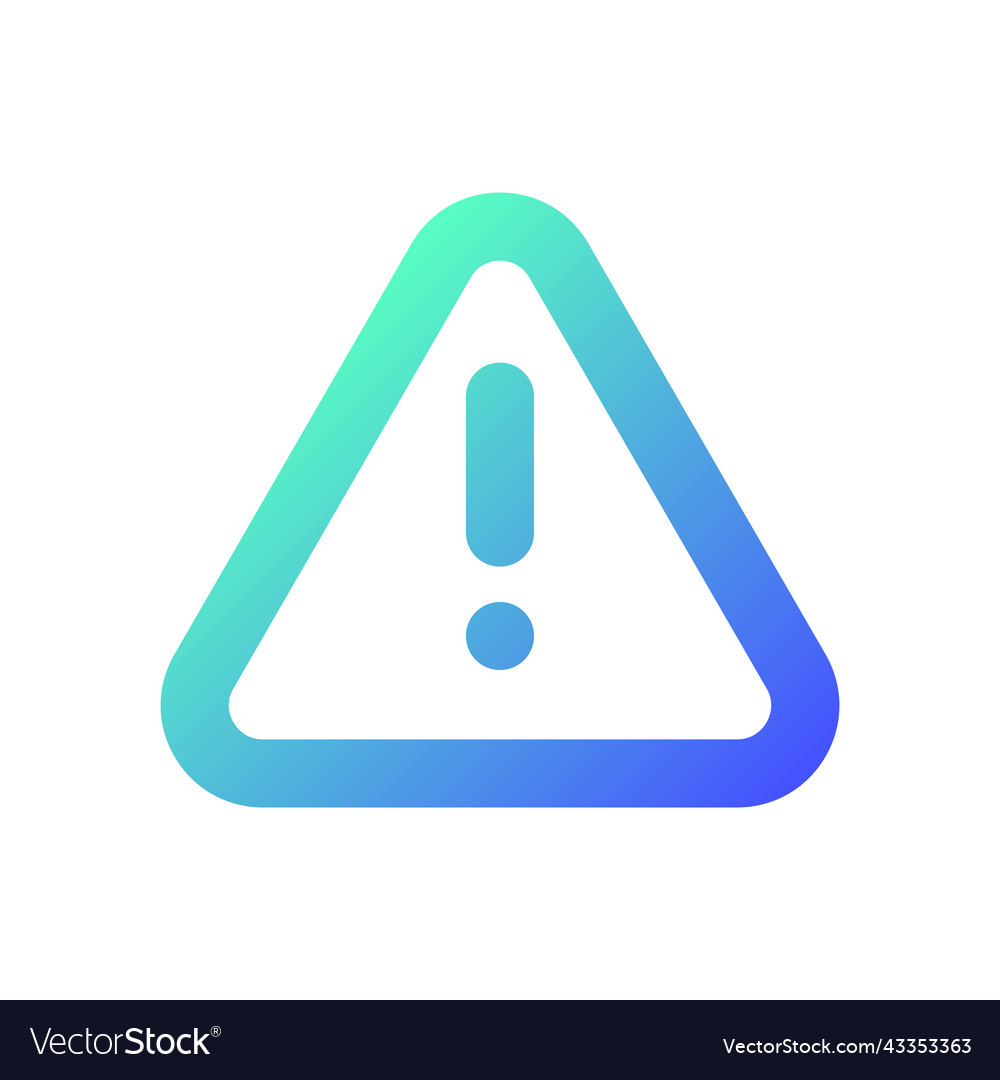 Triangle shaped caution sign pixel perfect Vector Image