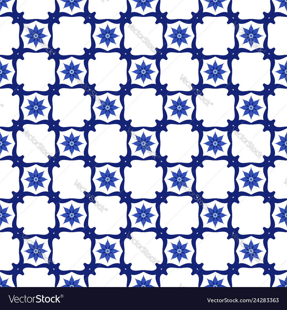 Vintage seamless pattern in portugal style azulejo