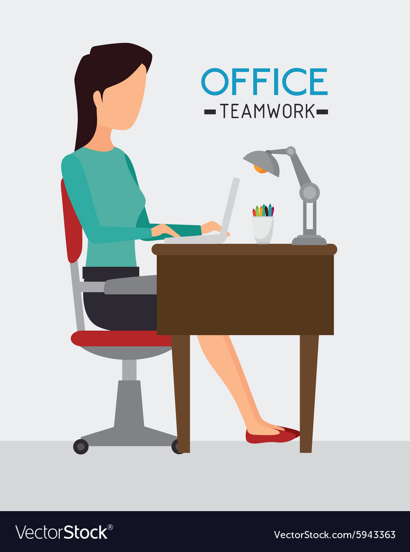 Work office design Royalty Free Vector Image - VectorStock