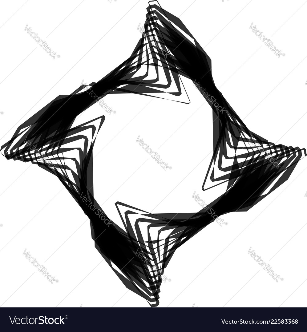 Edgy angular monochrome geometric element