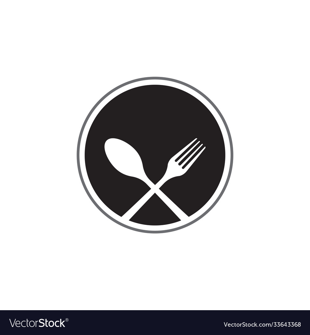 Fork Knife And Spoon Icon Logo Templatedesign Vector Image