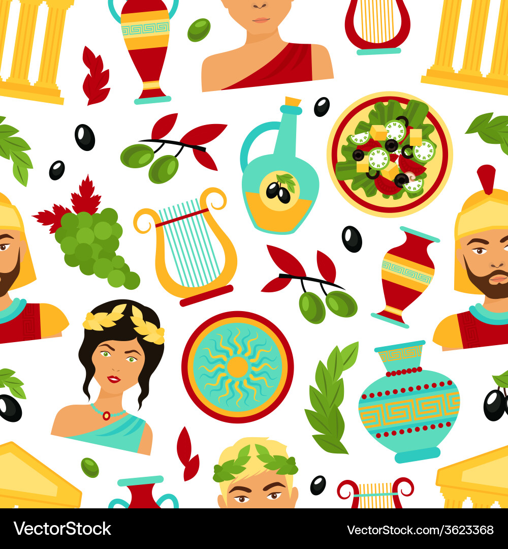 Greece seamless pattern Royalty Free Vector Image