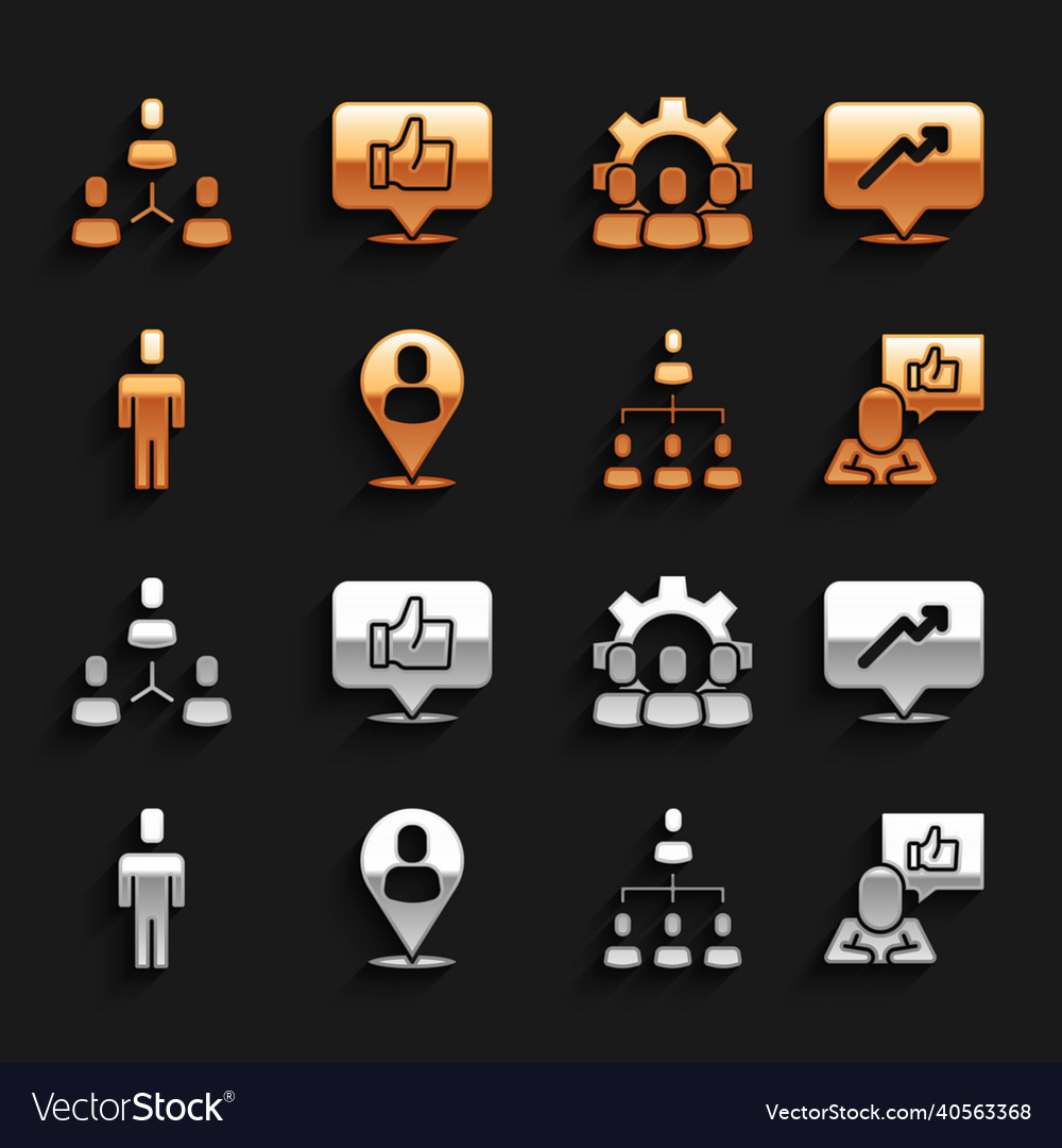 Set worker location graph schedule chart hand Vector Image