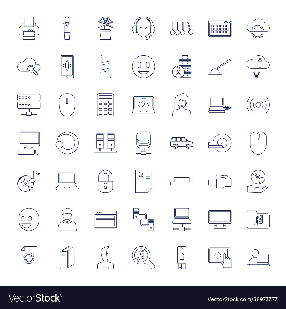 49 computer icons Royalty Free Vector Image - VectorStock