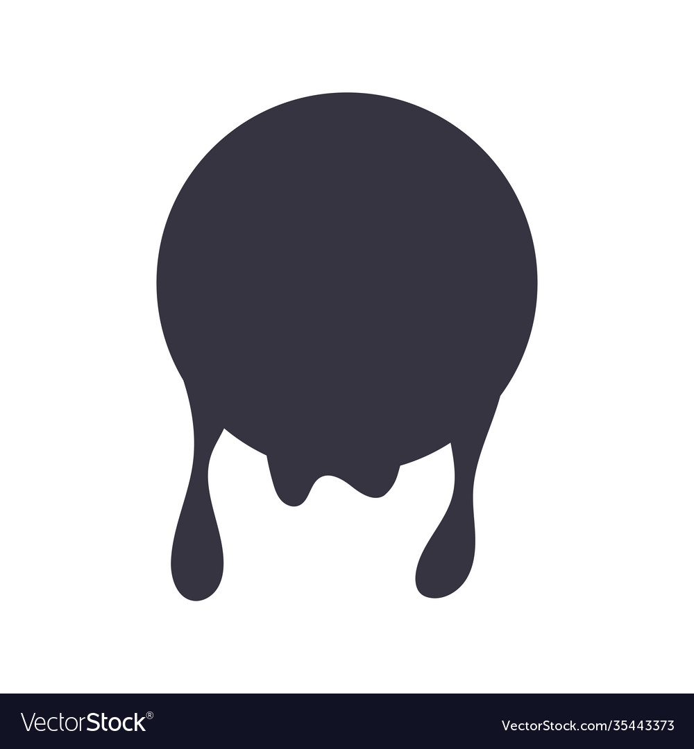 Circular drip ink blot monochrome flat style icon