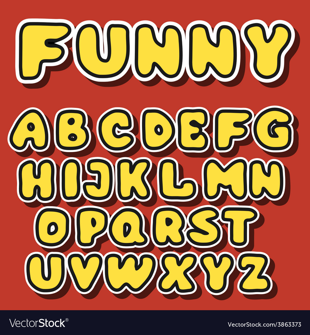 English alphabet in cartoon style