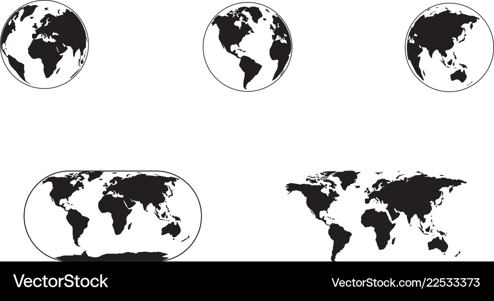 Globe map world Royalty Free Vector Image - VectorStock