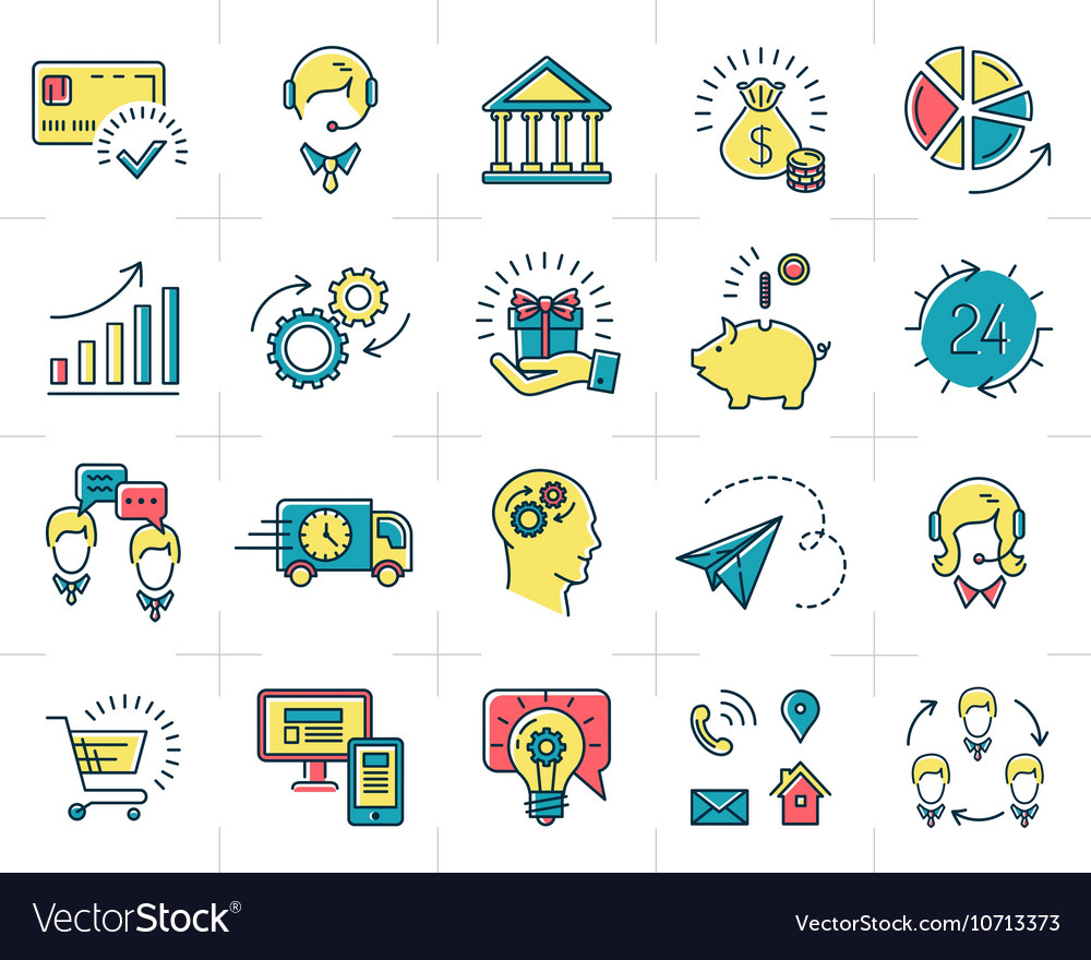 Infografik set business icons marketing