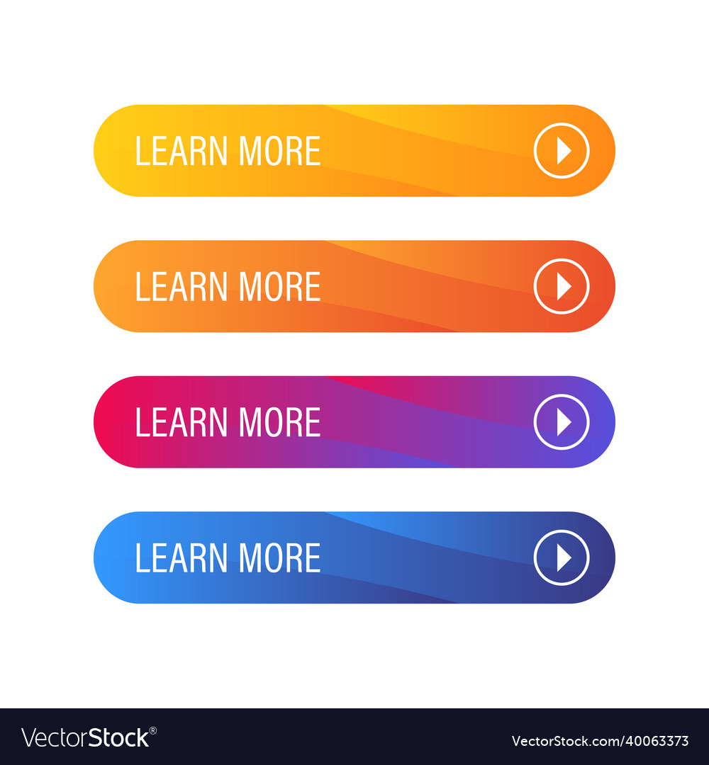 Learn more buttons icons for modern web design