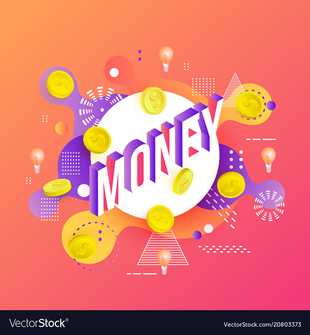 Money vibrant gradient poster template