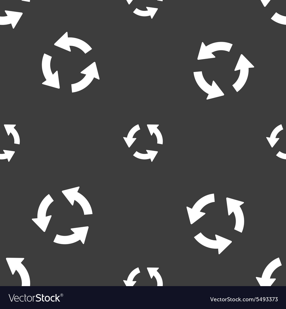 Refresh icon sign seamless pattern on a gray