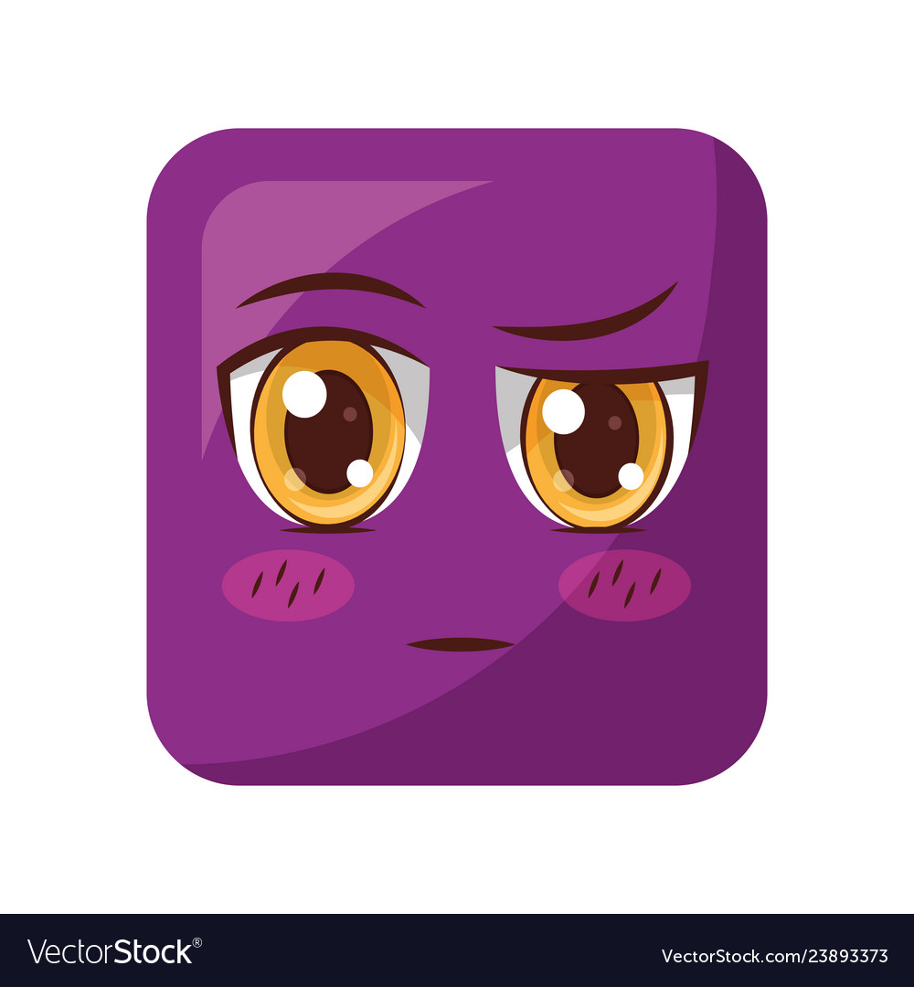 Square emoticon face expression Royalty Free Vector Image